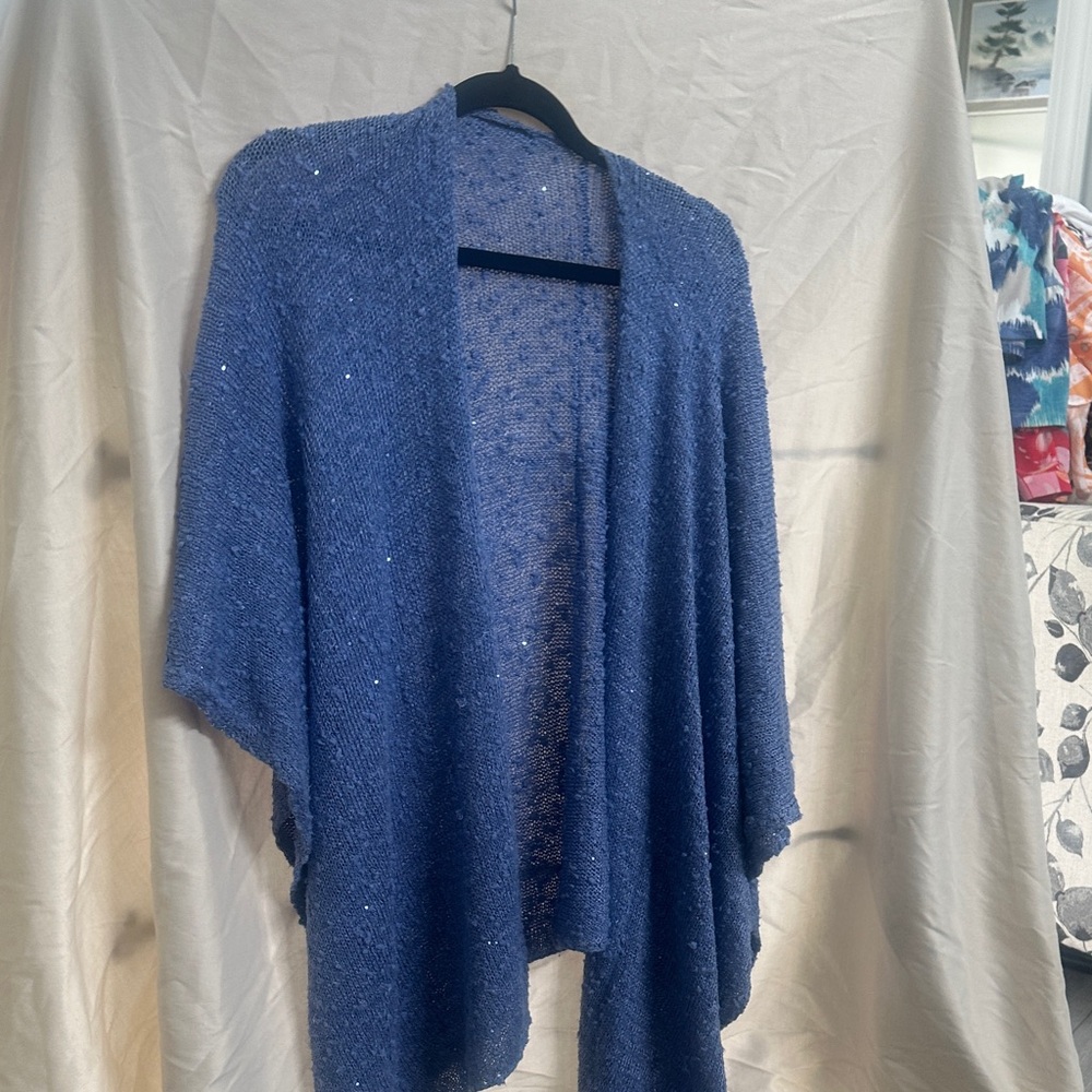 Chico's Blue Open-Front Tunic